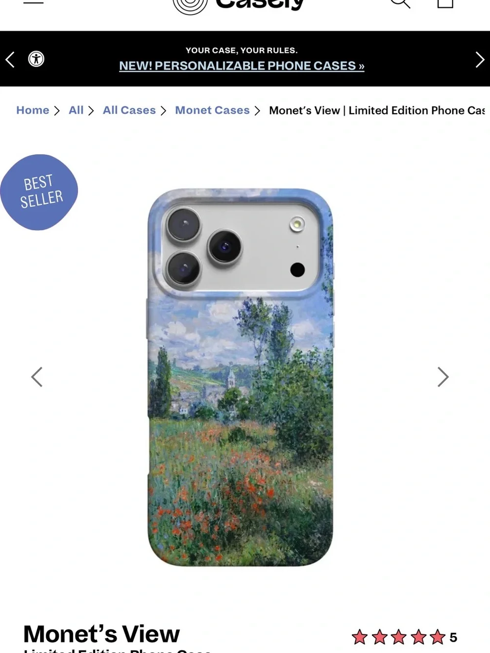 Casely Monet’s View Limited Edition IPhone 17 Pro Max Case